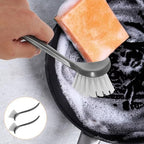 FRCOLOR 2Pcs Dish Scrub Brush with Long Handle Kitchen Cleaning Brush for Pots, Pans & Sink Non-Slip Scrubber with Hanging Hook for Easy Storage