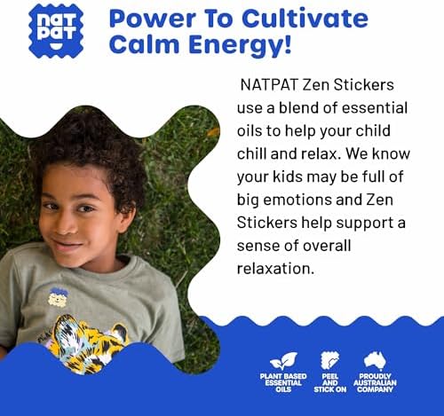 NATPAT Zen Patch Mood Calming Stickers for Kids and Adults - Chemical and Drug Free, Mood Support for Relaxation, Calm and Emotion Regulation - BuzzPatch Natural Patch (24 Pack)