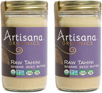 Artisana Organics Raw Tahini Sesame Seed Butter (2 Pack) - Just One Ingredient, Unroasted, Non-GMO, Vegan, Paleo and Keto Friendly, 14oz Jars (2 Pack)