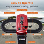 Electric Mobility Scooter for Adults & Seniors, 4-Wheel Foldable Mobility Scooter with 12.4-Mile Range, 4.9 MPH Powered Wheelchair, 330 lbs Capacity, LED Headlight & Basket, Red