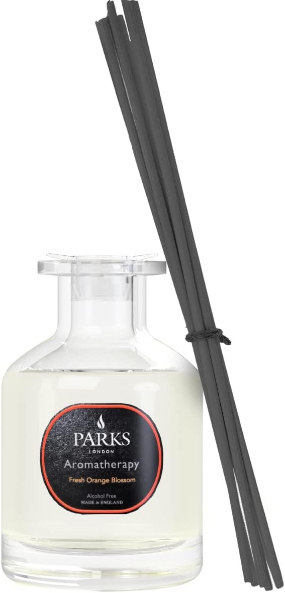 Parks London Fresh Orange Blossom Aromatherapy Diffuser | Bright Floral Citrus Scent | Alcohol-Free | Refreshing Home Fragrance | UK Made | 100ml
