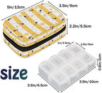 Cute Bee Pill Case - Yellow 7 Day Weekly Medicine Organizer, Travel Size Vitamin Container, Compact Portable Holder With Zipper