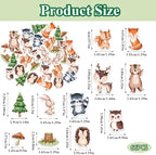 66PCS Edible Woodland Animal Cupcake Toppers Wafer Paper Woodland Theme Animal Cupcake Decoration Edible Bear Fox Squirrel Cake Decoration for Woodland Party Birthday Cake Decor