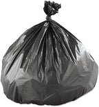 Inteplast Group High-Density Interleaved Commercial Can Liners, 45 gal, 22 microns, 40" x 48", Black, 25 Bags/Roll, 6 Rolls/Carton
