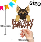 Dog Cake Topper Happy Birthday Puppy Theme Brown Glitter Party Decor Picks for Pet Dog Birthday Party Decorations Supplies