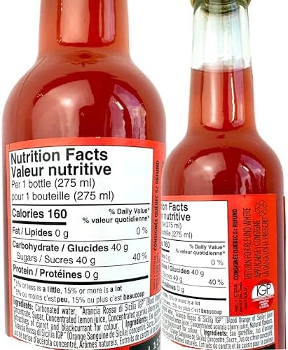 Lurisia Aranciata Rossa Blood Orange Soda 4 x 9.3 Fl Oz (275ml) Italian Soda - Sicilian Blood Orange - Citrus Orange Soft Drink - Red Orangeade - Carbonated Sparkling Fruit Juice Beverage from Italy