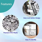 ELEMGULY Basket Label Holders, 40PCS Plastic Basket Label Clips with Easy Button Lock Design, Wire Shelf Label Holder Wire Rack Display Holder Price Sign for Home Market (40pcs Label Paper Included)