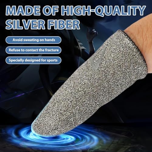 2 Pairs Gaming Finger Sleeves for Mobile Games - Ultra-Thin Breathable Anti-Sweat Thumb Sleeves - High Sensitivity Touch Screen Finger Covers for PUBG, Call of Duty, Mobile Legends