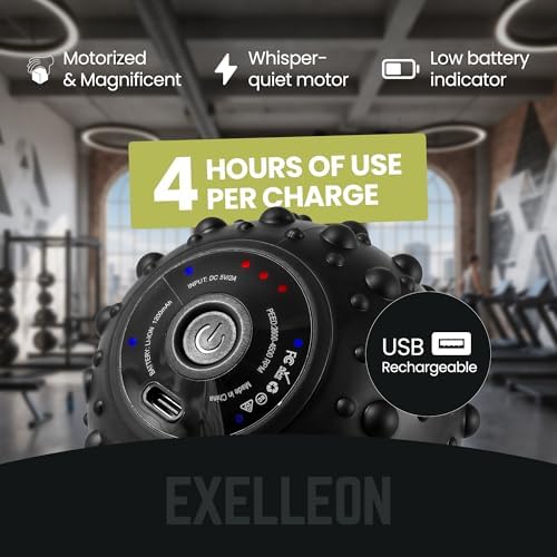 4-Speed Vibrating Massage Ball | Compact Rechargeable Roller | Adjustable Vibration | Quiet & Portable Design