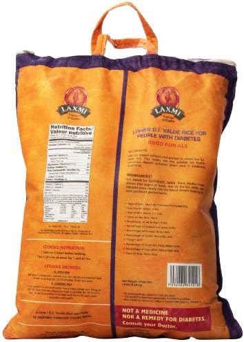 Laxmi Diabetic Friendly Basmati Rice w/Lower G.I. Index Value - 10lb