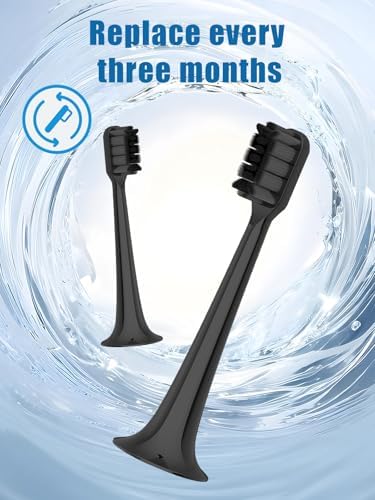 Replacement Toothbrush Heads Compatible with Xiaomi Mijia/Mi Home T300 T500 T700,UYRUREL 8 Pack Sonic Electric Toothbrush Heads,Soft Highly Effective Cleaning, Standard Gum Care,Black
