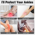 Ankle Brace Compression Support Stabilizer for Men Women, Ankle Support with Adjustable Wrap for Sports Training and Daily Activity, Protection Plantar Fasciitis Relief,Tendonitis,Sprained(Gray)