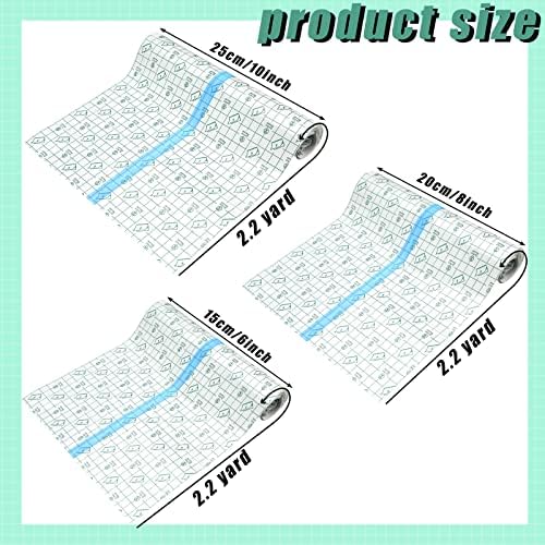 Nuanchu 9 Rolls Tattoo Aftercare Bandage Waterproof Transparent Stretch Adhesive Bandages Tape Clear Tattoo Film Wrap for Swimming, 3 Sizes(6 Inch, 8 Inch, 10 Inch Wide)