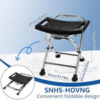 17.5" Folding Shower Chair Seat, Small Shower Chair for Inside Shower, Portable Travel Shower Stool (Black)