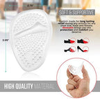 Clear Metatarsal Pads for Women & Men - Ball of Foot Cushions for Pain Relief - Comfortable, Nonslip, Reusable, Light and Great for High Heels