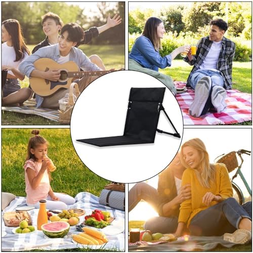 Camping Chairs Detachable Portable Chair Outdoor Lazy Chair Lightweight Folding Camping Chairs with Detachable Waterproof Cushion & Storage Bag Compact Portable Seat Black