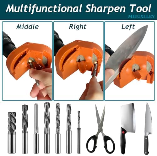 Drill Bit Sharpener,Portable Drill Bit Sharpener,Multipurpose Drill Bit Grinding Sharpener (Orange, Large)