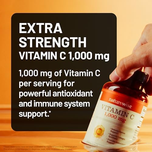 NatureWise Vitamin C 1000mg Capsules - Extra Strength Vegan Vitamin C for Daily Antioxidant & Immune Support - Non-GMO, USA Manufactured - 60 Capsules[60-Day Supply]
