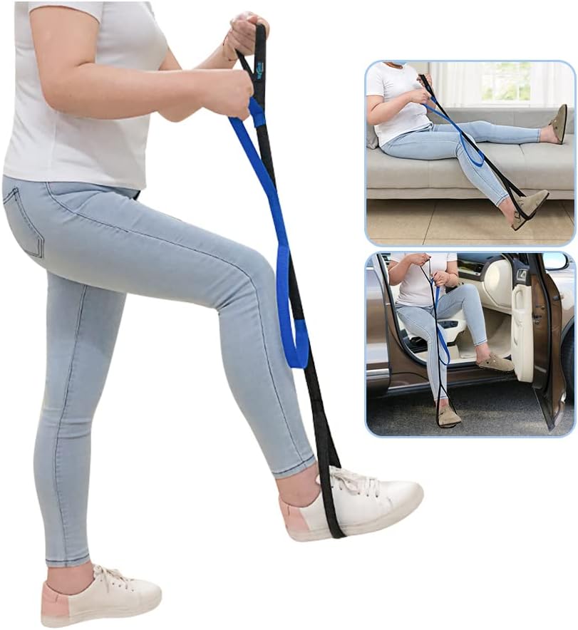 Leg Lifter Strap for After Knee Surgery Hip Replacement Recovery Kit Medical Leg Loop Lifter Pull Strap Lift Assist Rigid Foot Lifter for Disabled Elderly Adults Handicap Mobility Aids Portable Lifter
