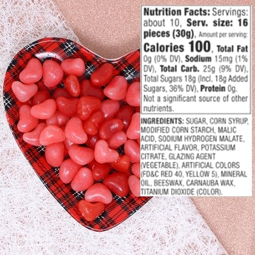 Red Heart-Shaped Jelly Beans – Sweet & Sour Valentine’s Candy (11 oz) – Party Favors & Wedding Treats
