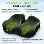 AUVON Ergonomic Donut Pillow Seat Cushion for Hemorrhoid & Tailbone Pain Relief, Thick Memory Foam Chair Cushion with Firm Support for Coccyx, Sciatica, Pressure Sores, Pregnancy, Postpartum Recovery