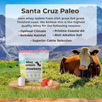 Santa Cruz Paleo Whey Protein Powder, Strawberry, 20g Grass Fed Whey Protein Isolate Per Serving, Gluten Free, Keto, Sugar Free, Paleo, Natural, Post Workout Muscle Support, 20 Servings, 1.2lb Bag