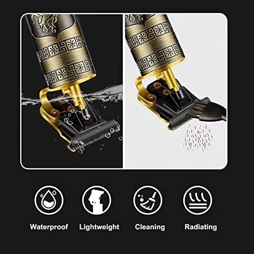Hair Clippers for Men, Cordless Electric Hair Trimmer Rechargeable Beard Trimmer Shaver, Electric T Blade Trimmer Zero Gapped Edgers Hair Cutting Kit with Guide Combs(Dragon)