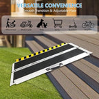 4FT Portable Wheelchair Ramp, Non-Slip Aluminum Folding Handicap Ramp, 800 LBS Capacity Door Threshold Ramps for Home Steps, Scooter Ramps for Car, Doorways, Curbs, Stairs, Cart, Wheel Chair Ramp Step