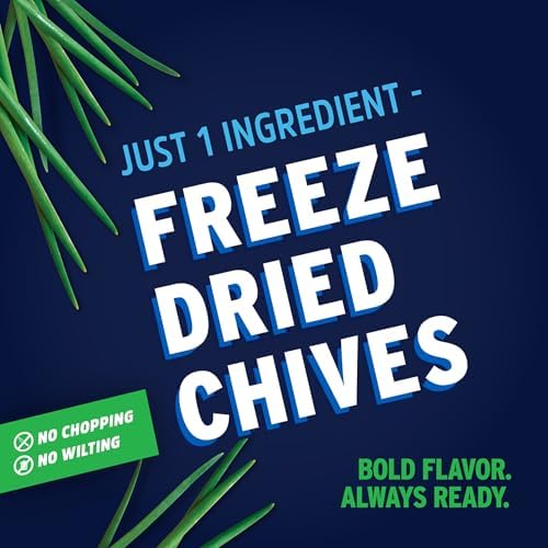 Litehouse Freeze Dried Chives - Organic Substitute for Fresh Chives, 1 Jar Equal to 2 Fresh Bunches, Non-GMO, Gluten-Free - 0.25 Ounce