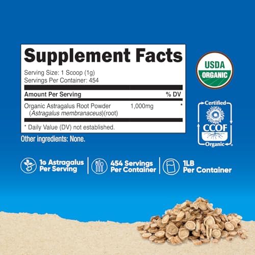 Nutricost Organic Astragalus Root Powder 1LB - Gluten Free, Non-GMO, Vegetarian