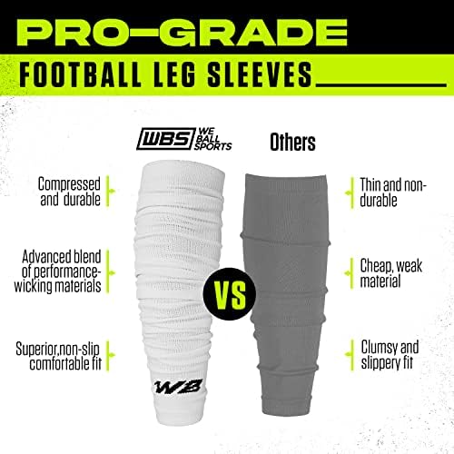 We Ball Sports Football Leg Sleeves Calf Compression for Men, Athletic Shin Splint Support - One Pair