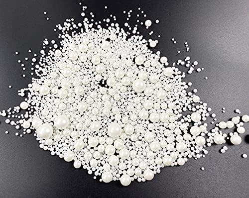 Edible Pearl Sugar Sprinkles White Candy 120g/ 4.2oz Baking Edible Cake Decorations Cupcake Toppers Cookie Decorating Ice Cream Toppings Celebrations Shaker Jar Wedding Shower Party Christmas Supplies