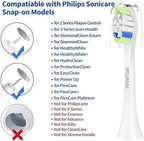 Replacement Toothbrush Brush Heads Compatible with Philips Sonicare Electric Toothbrushes with Click-on System Dupont Bristles for Optimal Plaque Remove, Pack of 10, White