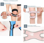 Comfort Anti Slip Compression Knitting Knee Sports Neoprene Knee Brace with Elastic Strap for Running Sports
