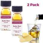 LorAnn Oils Super Strength Flavoring - Used For Candy Making, Flavoring, Baking, Hard Candy, & Flavor Oils - Bold, Natural Flavors 4X Stronger Than Extracts - Butter Rum, Pack of 2, 0.125 fl oz