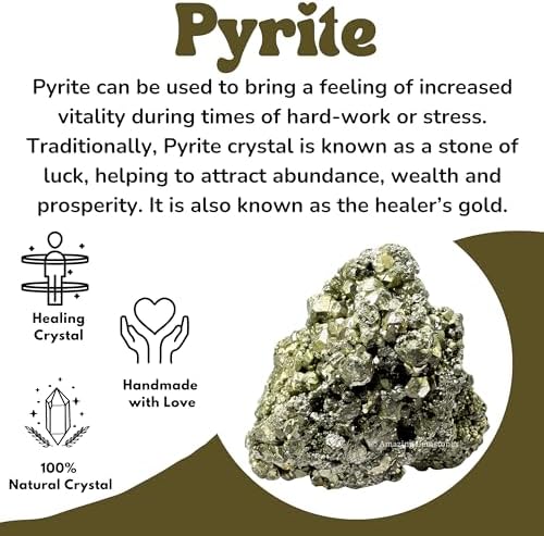 Amazing Gemstone Pyrite Raw Crystals and Healing Stones, Natural Rocks For Tumbling - DIY Raw Stones And Crystals (1 Piece)