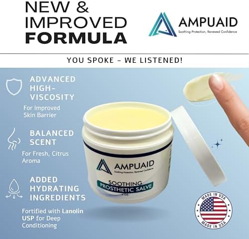 Soothing Prosthetic Salve [New Formula] – High-Viscosity Barrier with Lanolin USP & Organic Beeswax, 4 oz