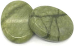 2 Pcs Green Hot Massage Stones Set Natural Jade Rock SPA Massager 3.14 x 2.36 in(6x8cm)