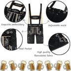 Lederhosen Men, Bavarian Oktoberfest Costume Men,Oktoberfest Traditional Costume,Brown