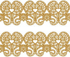 Funshowcase Large Pre-Made Ready to Use Edible Cake Lace Love Heart 14-inch 10-piece Set Golden