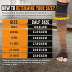 Doc Miller Open Toe Compression Socks for Women & Men – 20–30 mmHg Knee High Compression for Swelling, Varicose Veins & Leg Pain – Wide Calf Toeless Design for Work, Travel & Everyday Wear - 1 Pair