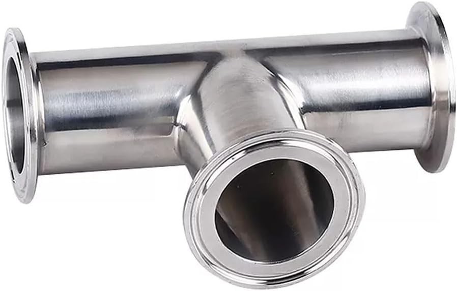 Stainless Steel Cast Pipe Fitting, 304 Stainless Steel 3 Way Ferrule Connector，OD 19mm 25 32 38 45 51mm Ferrule 50.5 64 Tri Clamp Pipe Fitting, 1pcs(25mm x Ferrule 50.5) AIQFTGSNS