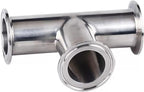 Stainless Steel Cast Pipe Fitting, 304 Stainless Steel 3 Way Ferrule Connector，OD 19mm 25 32 38 45 51mm Ferrule 50.5 64 Tri Clamp Pipe Fitting, 1pcs(25mm x Ferrule 50.5)