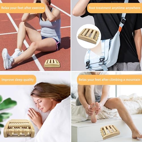 Foot Massager Roller (One Foot). Plantar Fasciitis & Pain Relief. Shiatsu & Acupressure Reflexology Tool, Myofascial Release, Trigger Point Acupuncture. (5.55x4.57x1.77 inch)