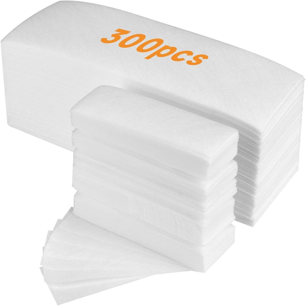 300 Pcs Non Woven Wax Strips,Body and Facial Wax Strips for hair removal,Professional waxing strips without wax(2.8''x 7.9'' and 1.4''x 3.9'')