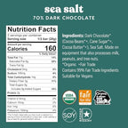 Theo Chocolate Sea Salt Organic Dark Chocolate Bar, 70% Cacao, 12 Pack | Vegan, Fair Trade
