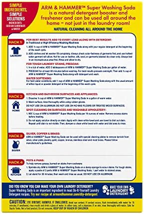 ARM & HAMMER Super Washing Soda Household Cleaner and Laundry Booster, 55 oz Box