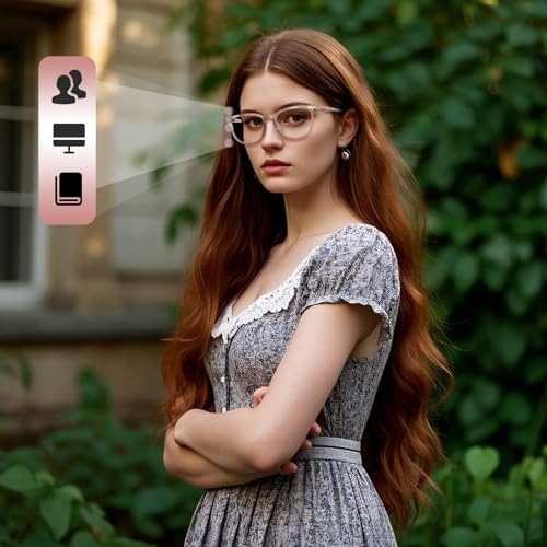 Progressive Multifocus Reading Glasses Women Men Blue Light Blocking Computer Readers Spring Hinges Eyeglasses