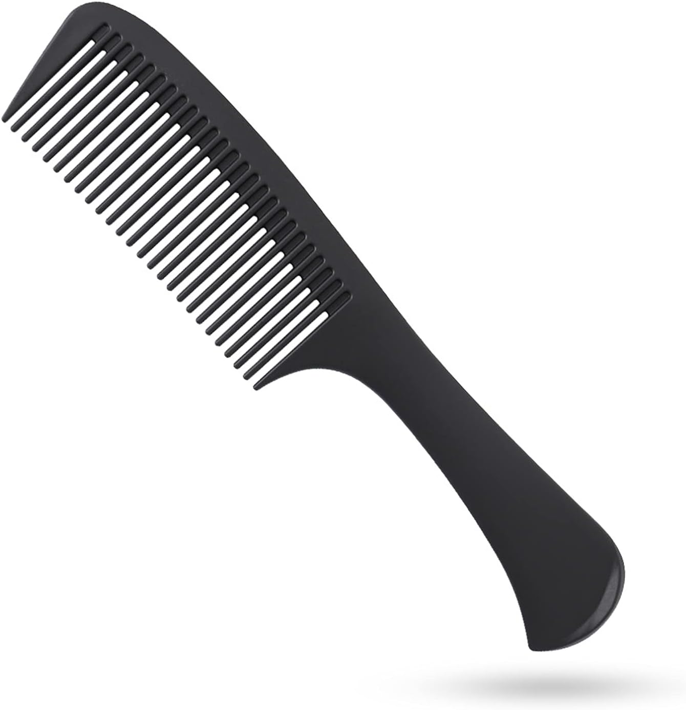 Large Detangling Comb With Professional Handle - Carbon Fiber, Cutting, Hairdressing, Styling, Round Tooth, Barber, Travel Hair Comb for Men and Women