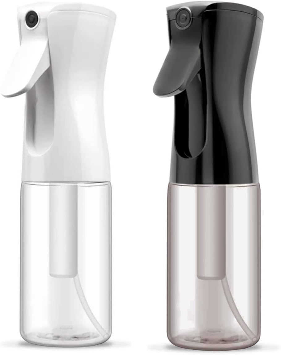 ELEMSY Spray Bottle For Hair (2 Pack 6.8 OZ) Continuous Mister Empty Spray Bottles, Ultra Fine Mist Water Sprayer for Hairstyling, Cleaning, Plants, Pets, Barbers, Salons, Essential Oil Scents